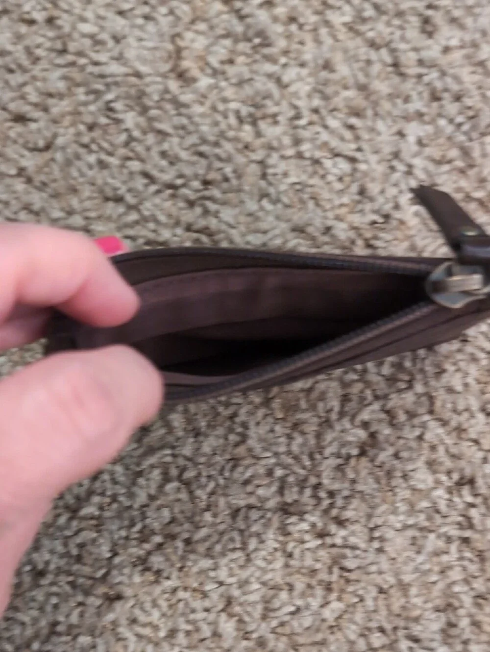 Men's Brown Leather Card Holder Wallet with ID Window